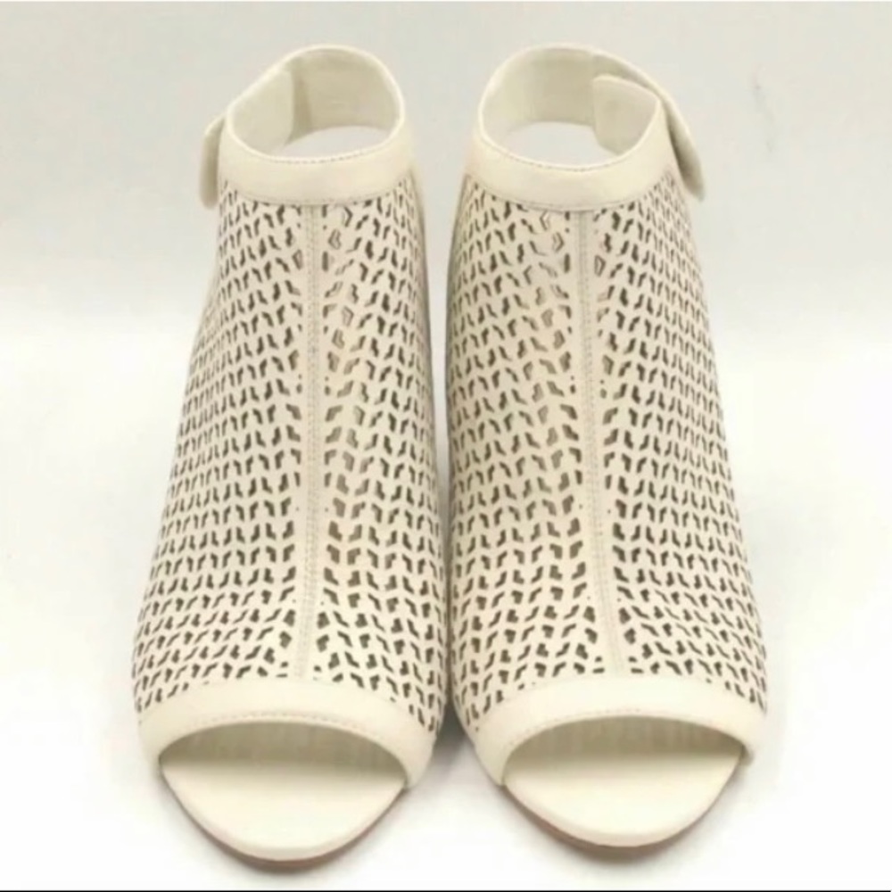 Vince Camuto Perforated Leather Peep- Toe Sandal